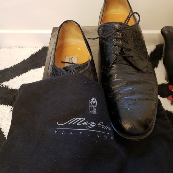 Mezlan Brand Mezlan Men's Dress Shoes Sale Men's in Black Color Ostrich Skin main image 1